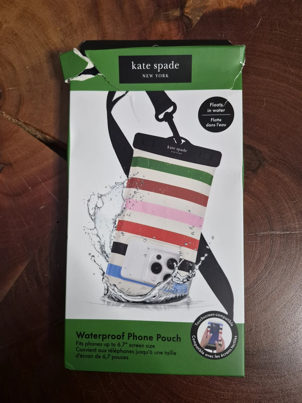 kate spade New York Multi Striped Waterproof Phone Pouch